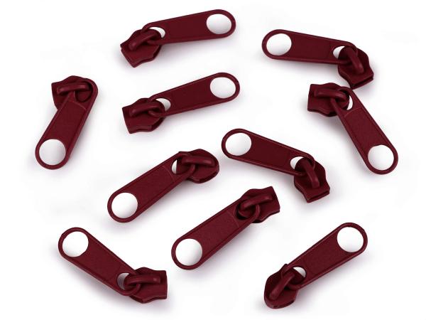 Schieber Zipper zu Spirale Reißverschlüssen 5 mm Bordeaux
